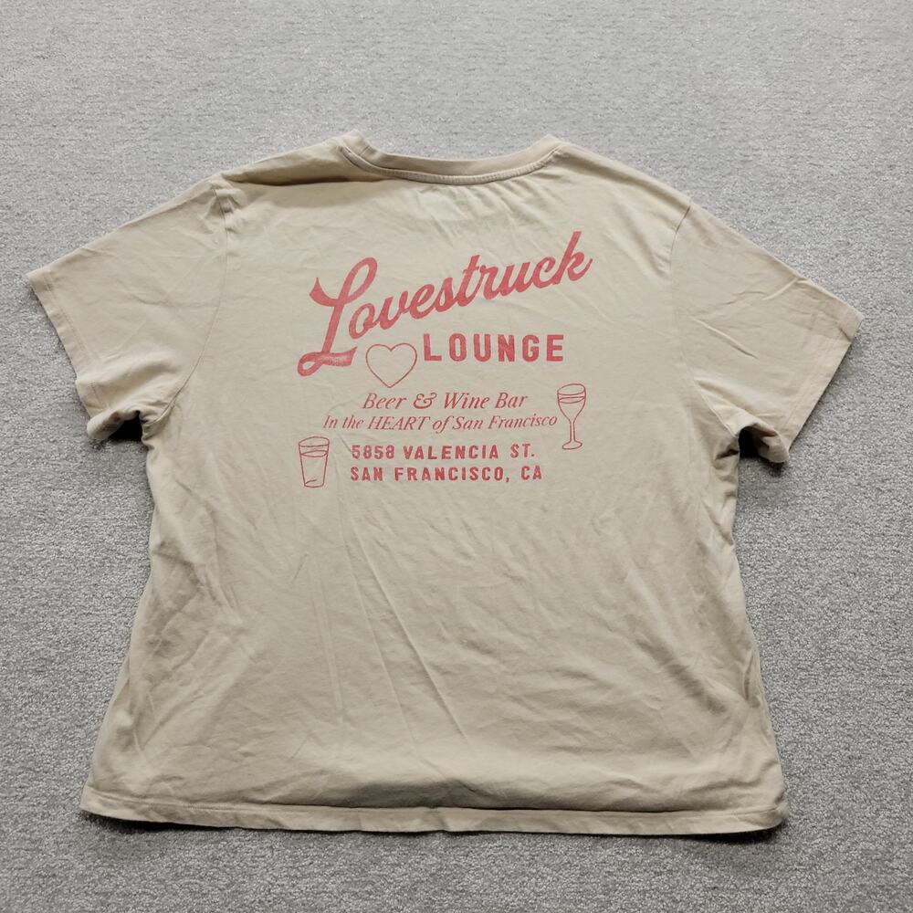 American Eagle Womens L Lovestruck Lounge San Francisco Graphic T Shirt Beige